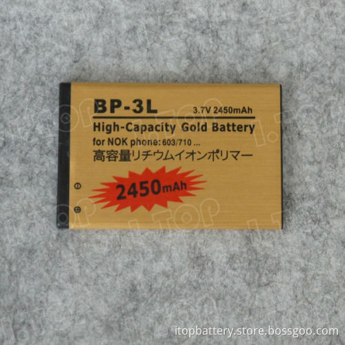 High Quality BP-3L 2450mAh Gold Business Battery for Nokia Lumia 610 /603/710/900/Asha303